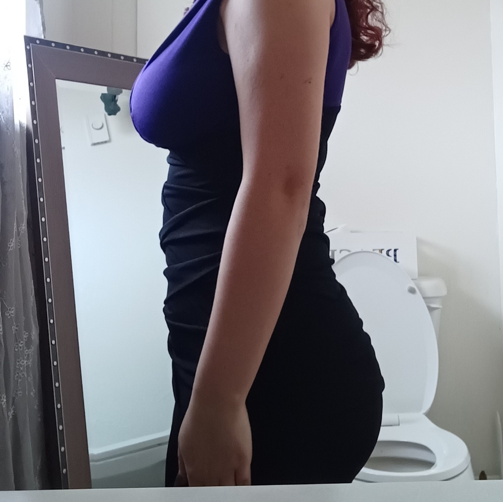 Above the knee length tight fitting sweet storm dress